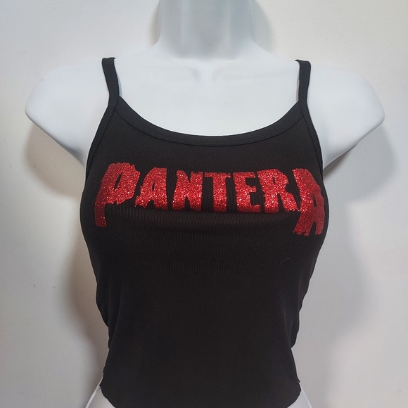 Tops | Pantera Crop Top Pantera Tank Top Ribbed Hand Cropped Pantera ...